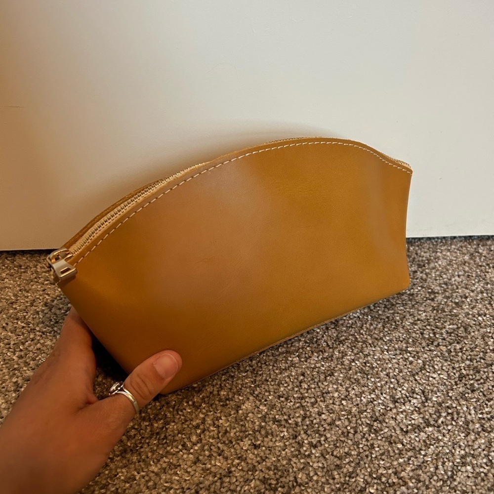 Portland leather goods total eclipse cosmetic bag in almond - Picture 3 of 4